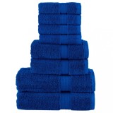 VidaXL Set de prosoape premium SOLUND, 8 piese, albastru, 600 g/m&sup2;