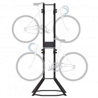 Suport depozitare 4 biciclete, Vivatechnix, de podea, 2050 x 725 x 715 mm, Negru, Inaltime reglabila foto