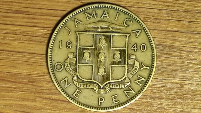 R10 Jamaica - moneda coloniala exotica raruta - 1 penny 1940 - George VI - senzationala !