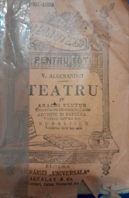 V. Alecsandri Teatru vol IV: Agachi Flutur Arvinte si Pepelea Rusaliile BPT 1098 foto