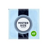 Prezervativ ultra-subțire MISTER SIZE 47, lubrifiat și rezistent, diametru 47 mm, 1 bucată