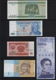 Set 5 bancnote de prin lume adunate (cele din imagini) #182, Europa