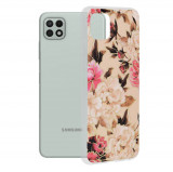 Techsuit - Marble Series - Samsung Galaxy A22 5G,roz cu flori