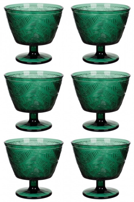 Set boluri, 6 piese, 300 ml, Sticla, Verde