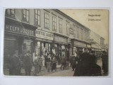 Rară! Oradea:Strada Comerciala,magazine,carte poștală circ.1906 ștampilă Zsibo, Circulata, Fotografie, Bihor