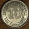 Straits Settlements -moneda bianuala raruta- 10 cents 1926 argint AU/UNC - George V - greu de gasit asa calitate !