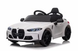 Cumpara ieftin Masinuta electrica pentru copii, Bmw M4 90W 12V 7Ah, roti EVA, scaun tapitat, alba