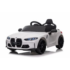 Masinuta electrica pentru copii, Bmw M4 90W 12V 7Ah, roti EVA, scaun tapitat, alba