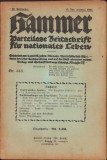 Z277 Hammer, Parteilose Zeitschrift f&uuml;r nationales Leben, revistă protonazistă, 446/1921