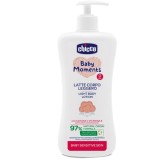 Lotiune dermatologica fluida pentru corp Chicco Baby Moments Sensitive, 500ml, 0 luni+