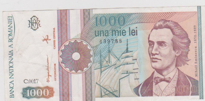 1000 LEI SEPTEMBRIE 1991/UNC