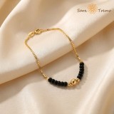 Cumpara ieftin Bratara Noire Aurie , Bratara dama placata cu 3 straturi de aur 18K Brazilia, cu stanta, 19 cm