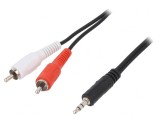 Cablu Audio Jack 3,5mm la RCA x2 5m Negru