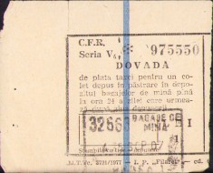 HST A2161 Dovada CFR pentru pastrare bagaj de mana perioada comunista foto