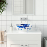 Lavoar de blat, alb si albastru, rotund, &Phi;41x14 cm, ceramica