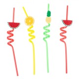 Set Paie Reutilizabile, Spiralate, Multicolor, 4 Bucăți, Figuri Fructe, Oem