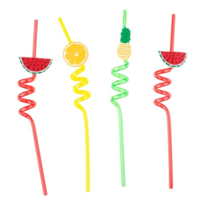 Set Paie Reutilizabile, Spiralate, Multicolor, 4 Bucăți, Figuri Fructe foto