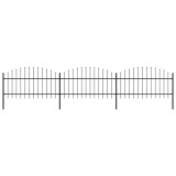 Cumpara ieftin Gard de gradina cu varf tip sulita din otel 537x125 cm, negru