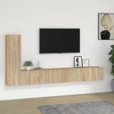 VidaXL Set dulap TV, 3 piese, stejar sonoma, lemn prelucrat