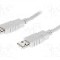 Cablu din ambele par&amp;#355;i, USB A mufa, USB 2.0, lungime 1m, gri, BQ CABLE - CAB-USB2AA/1.0-GY
