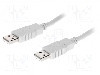 Cablu din ambele par&amp;#355;i, USB A mufa, USB 2.0, lungime 3m, gri, BQ CABLE - CAB-USB2AA/3.0-GY