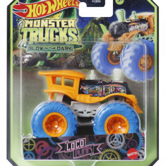 HOT WHEELS MONSTER TRUCK GLOW IN THE DARK MASINUTA LOCO PUNK SCARA 1:64