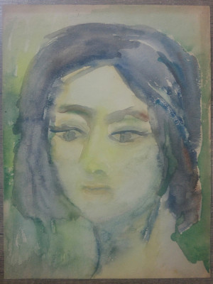Portret de femeie// acuarela pe hartie foto