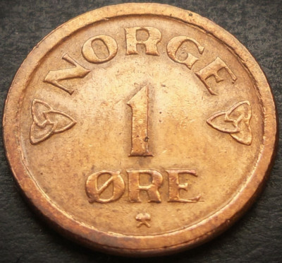 Moneda 1 ORE - NORVEGIA, anul 1957 * cod 3721 foto