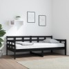 VidaXL Pat de zi, negru, 90x190 cm, lemn masiv de pin 820371
