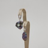 Cumpara ieftin Cercei Argint 925 Placat Aur cu Perle Baroc Negre Mari 30mm, Handmade Italia. Elegant, Lux, Cadou Femei