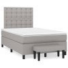 VidaXL Pat box spring cu saltea, gri deschis, 120x190 cm, textil 3270383