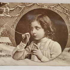 FROHLICHE WEINACHTEN - SARBATORI FERICITE , CARTE POSTALA ILUSTRATA , 1906
