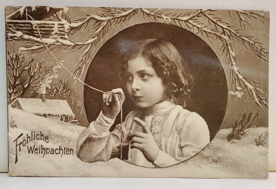 FROHLICHE WEINACHTEN - SARBATORI FERICITE , CARTE POSTALA ILUSTRATA , 1906 foto