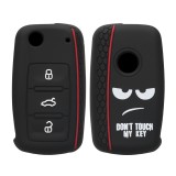 Husa Cheie Auto pentru VW / Skoda / Seat - 3 Butoane, Silicon, Negru, 46965.01, Kwmobile