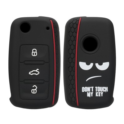 Husa Cheie Auto pentru VW / Skoda / Seat - 3 Butoane, Silicon, Negru, 46965.01 foto