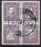 B1603 - Danemarca 1924 - bloc de 4 stampilat