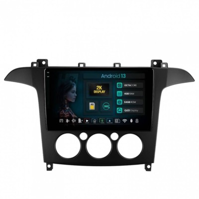 Navigatie 2K Ford S-MAX (2006-2015) Clima Manuala 4GB RAM Android 13 Octacore Slot Sim 4G DSP GPS Wi-FI Carplay Android Auto USB Bluetooth Waze Touchs foto