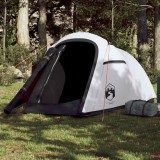 VidaXL Cort camping tunel 2 persoane, alb, țesătură opacă, impermeabil