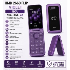 Telefon Mobil HMD 2660 Flip Dual SIM 4G Violet Nou Garantie 24 Luni