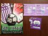 program meci fotbal FC politehinca aek timisoara - fc dinamo bucuresti campionatul romaniei divizia A editia 2003 - 2004 / 24 pagini + bilet fan sport