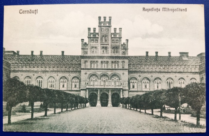 Bucovina - 1930 - Cernauti - Resedinta Mitropolitana - printata, circulata la Cluj, 1 timbru intact, stampile lizibile