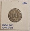French notgeld, Commune of Evreux, 10 CENT 1921, aluminiu, El Mon# 10.2, Europa