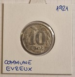 French notgeld, Commune of Evreux, 10 CENT 1921, aluminiu, El Mon# 10.2, Europa