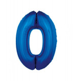 Balon folie sub forma de cifra, culoare albastra 92 cm-Tip Cifra 0, Godan
