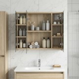 vidaXL Dulap cu oglindă pentru baie Stejar Sonoma 60 x 14,5 x 50 cm 889073