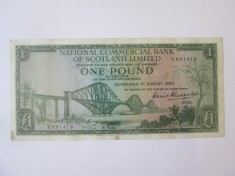 Rara! Scotia 1 Pound 1963,bancnota din imagini