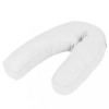 VidaXL Pernă de sarcină &icirc;n formă de J, alb, 54x(36-43) cm 132973