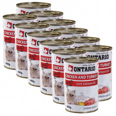 Conserva ONTARIO pentru pisici - cu pui, curcan ?i ulei - 12 x400 g foto