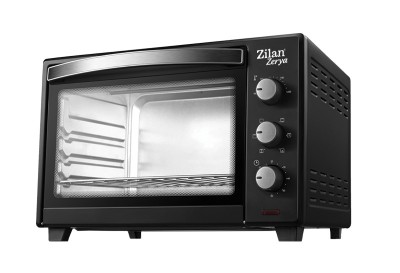 Cuptor electric cu ventilator ZILAN ZLN-3727 Negru, Capacitate 45L, Putere 2000W, Geam dublu, Temporizator 60 min, Temperatura maxima 230 grade celsiu foto