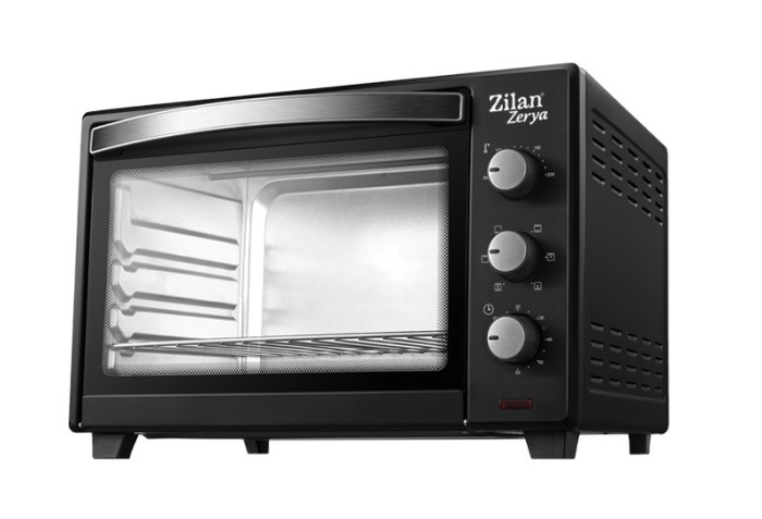 Cuptor electric cu ventilator ZILAN ZLN-3727 Negru, Capacitate 45L, Putere 2000W, Geam dublu, Temporizator 60 min, Temperatura maxima 230 grade celsiu